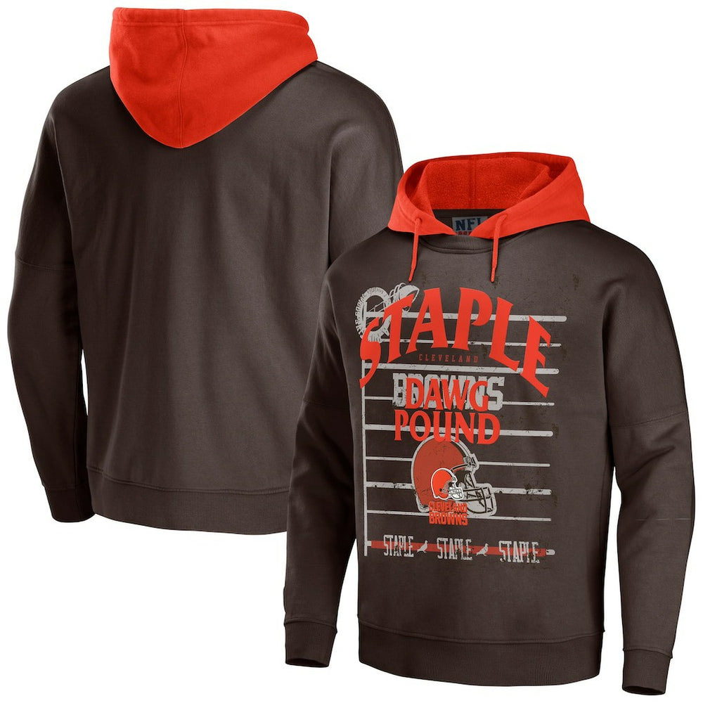 Cleveland Browns  NFL x Staple Throwback Vintage Wash Pullover Hoodie