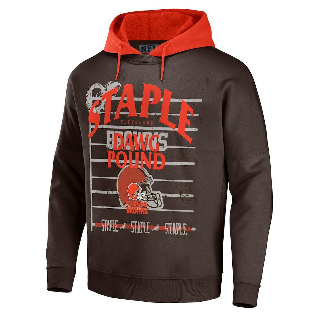 Cleveland Browns  NFL x Staple Throwback Vintage Wash Pullover Hoodie