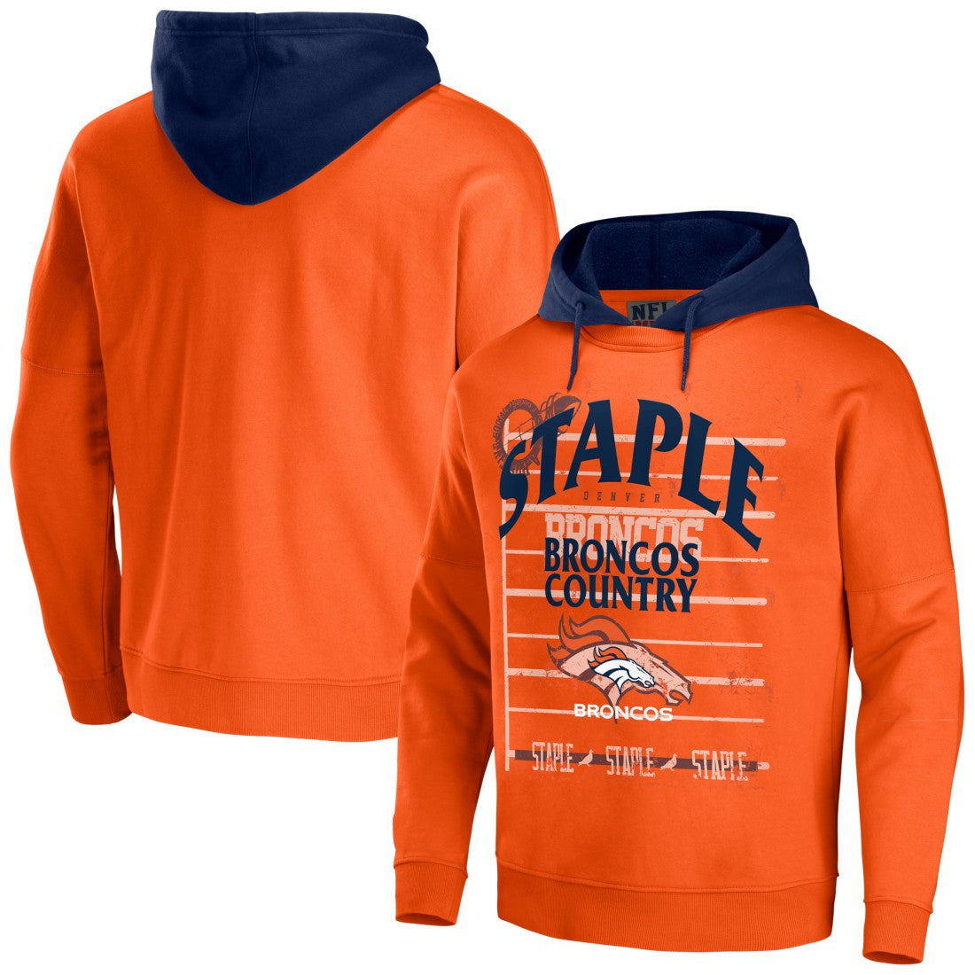 Denver Broncos  NFL x Staple Throwback Vintage Wash Pullover Hoodie