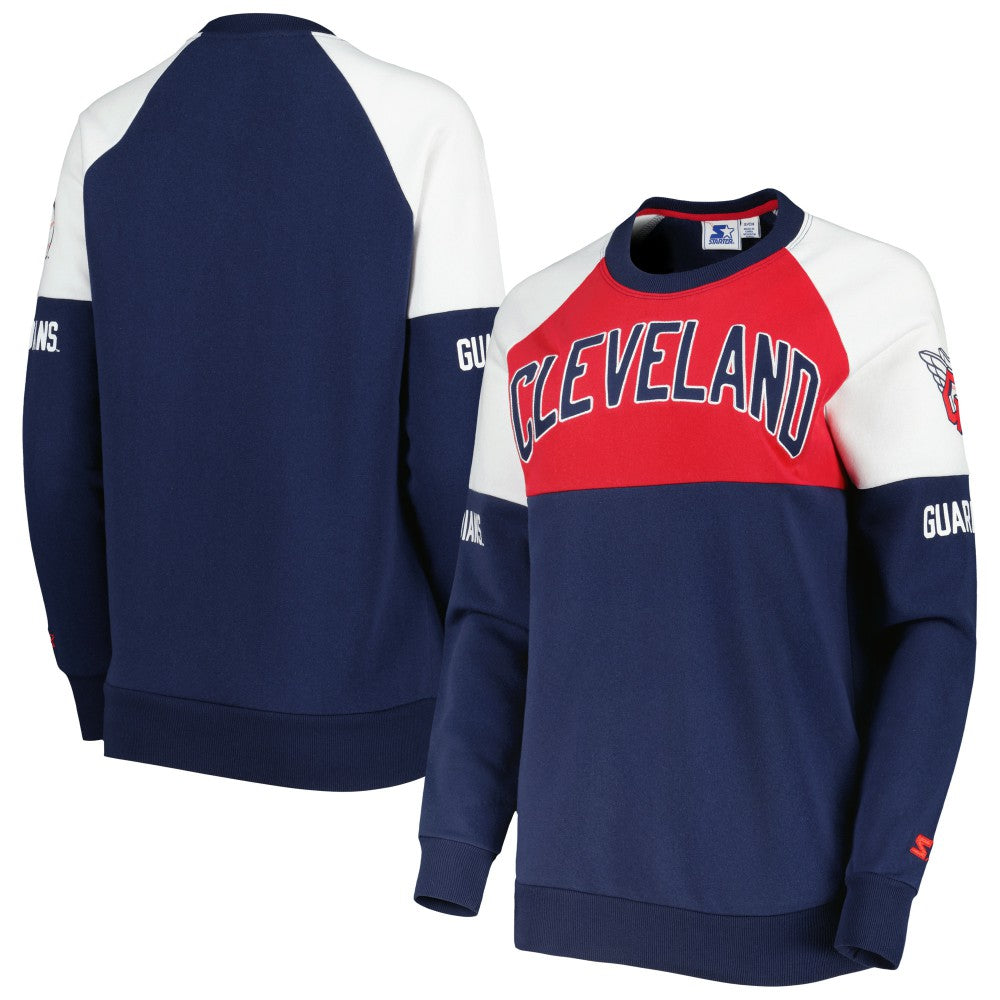 Cleveland Guardians Starter Women's Baseline Raglan Pullover Sweatshirt | MLB Outlet