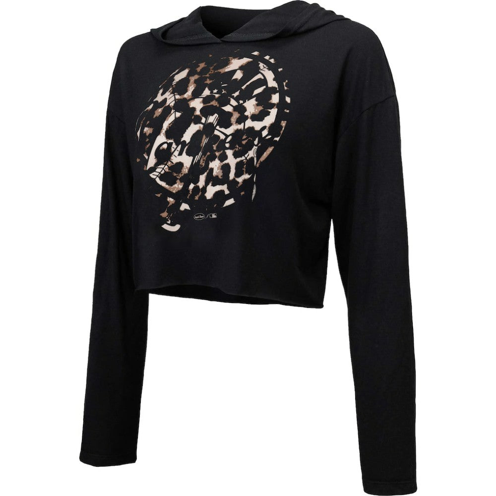 New York Yankees Majestic Threads Women's Leopard Cropped Hoodie | MLB Sale