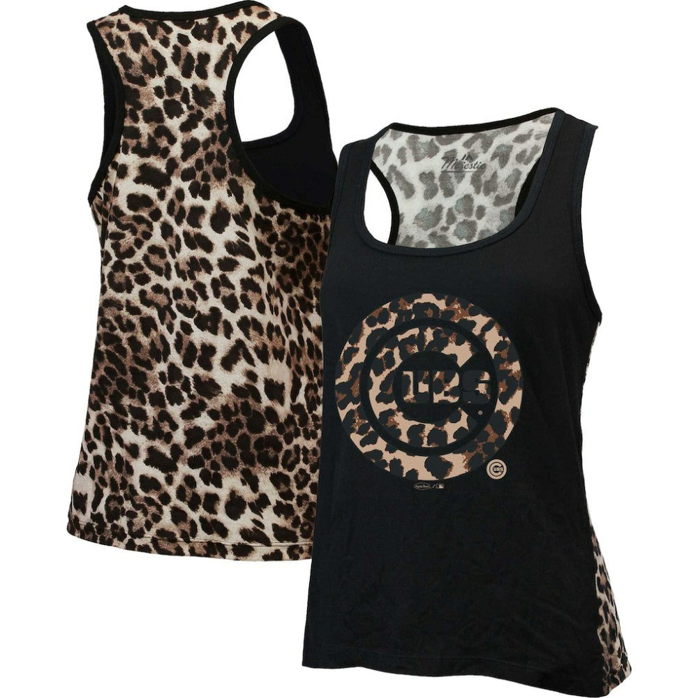 Chicago Cubs Majestic Threads Women's Leopard Tank Top | MLB Discount