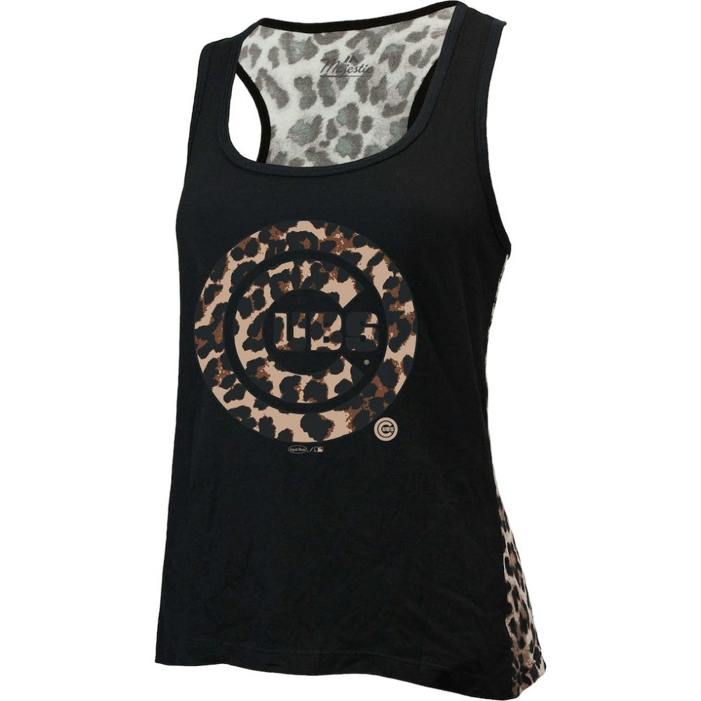 Chicago Cubs Majestic Threads Women's Leopard Tank Top | MLB Discount