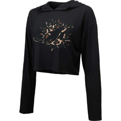 Miami Dolphins  Majestic Threads Women's Leopard Cropped Pullover Hoodie