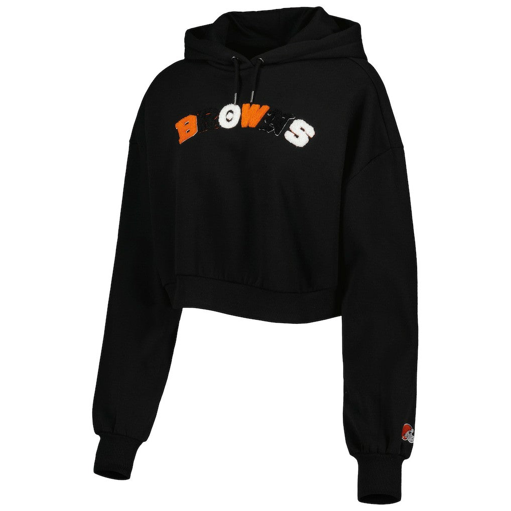 Cleveland Browns  The Wild Collective Women's Cropped Pullover Hoodie