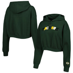 Green Bay Packers  The Wild Collective Women's Cropped Pullover Hoodie