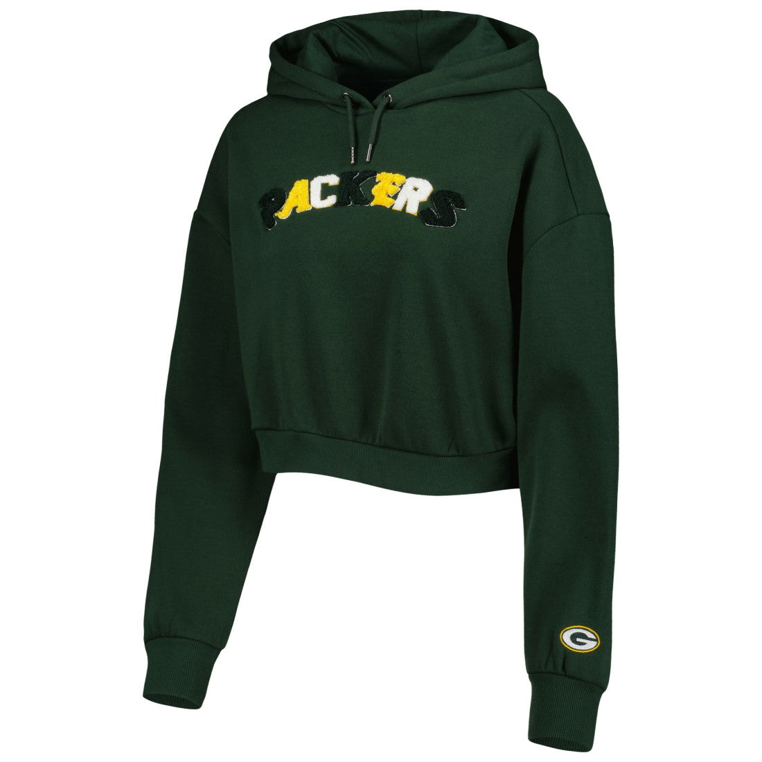 Green Bay Packers  The Wild Collective Women's Cropped Pullover Hoodie