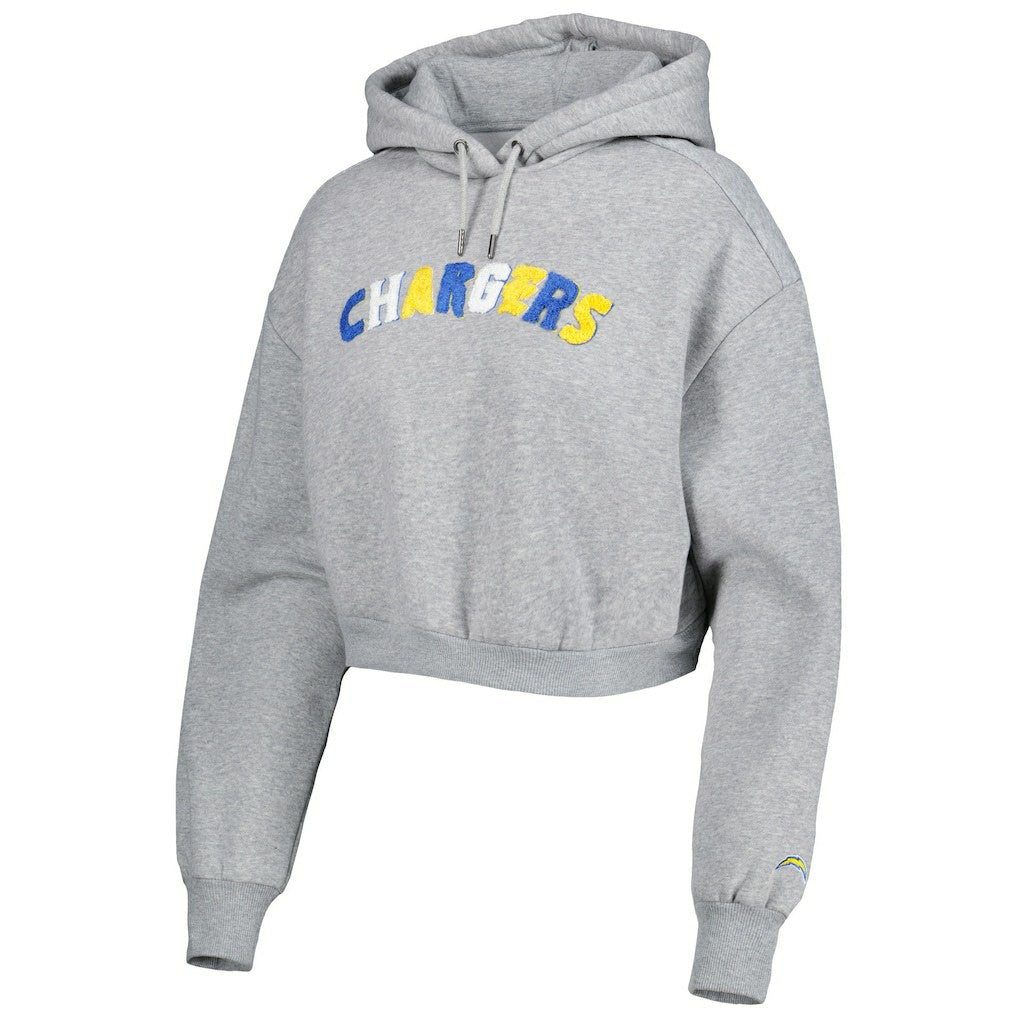 Los Angeles Chargers  The Wild Collective Women's Cropped Pullover Hoodie