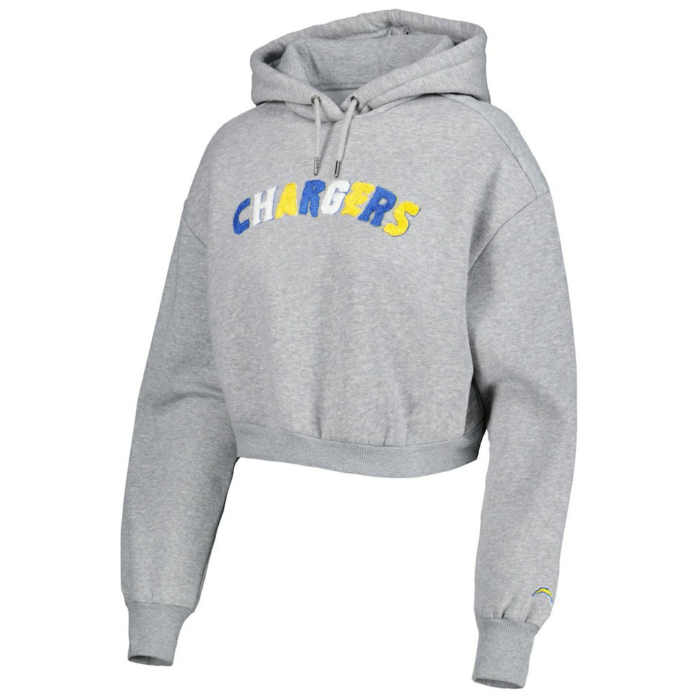 Los Angeles Chargers  The Wild Collective Women's Cropped Pullover Hoodie