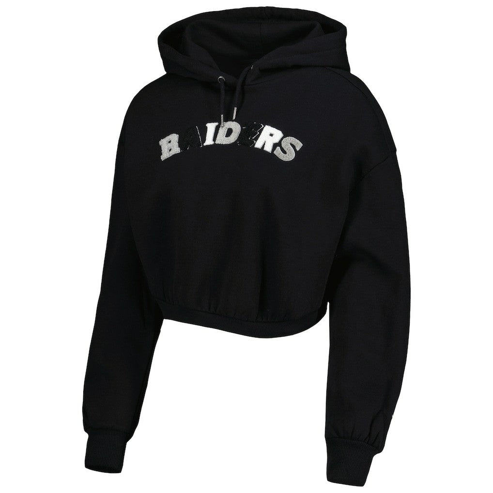 Las Vegas Raiders  The Wild Collective Women's Cropped Pullover Hoodie