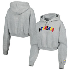 Pittsburgh Steelers  The Wild Collective Women's Cropped Pullover Hoodie
