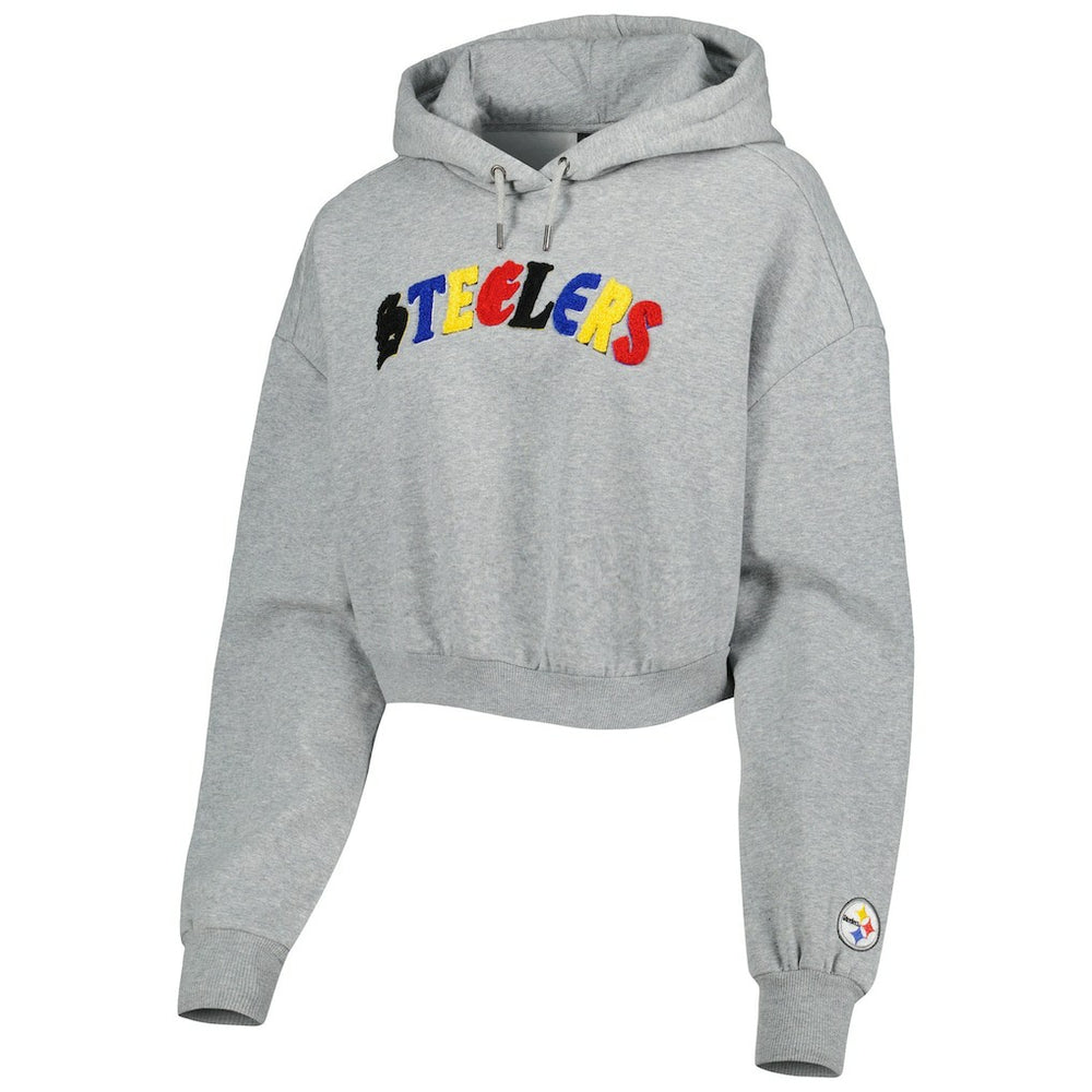 Pittsburgh Steelers  The Wild Collective Women's Cropped Pullover Hoodie