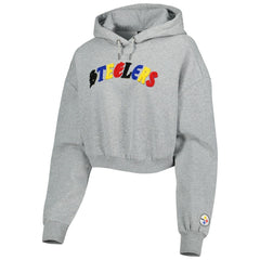 Pittsburgh Steelers  The Wild Collective Women's Cropped Pullover Hoodie