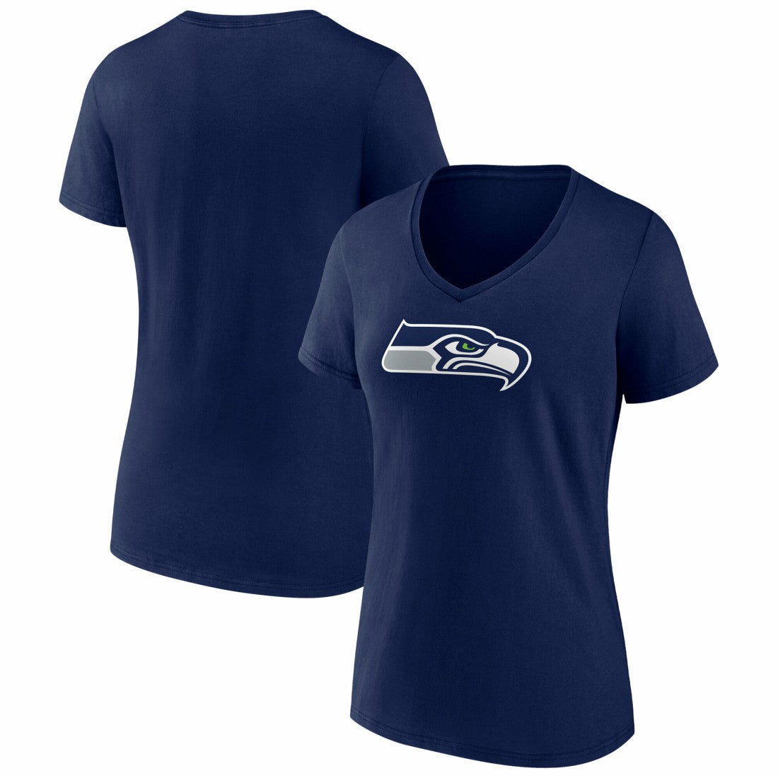 Seattle Seahawks Fanatics Women's Icon Primary Logo V-Neck T-Shirt