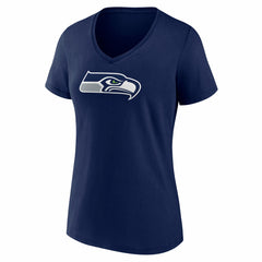 Seattle Seahawks Fanatics Women's Icon Primary Logo V-Neck T-Shirt