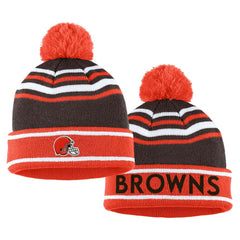 Cleveland Browns  WEAR by Erin Andrews Women's Colorblock Cuffed Knit Hat with Pom and Scarf Set