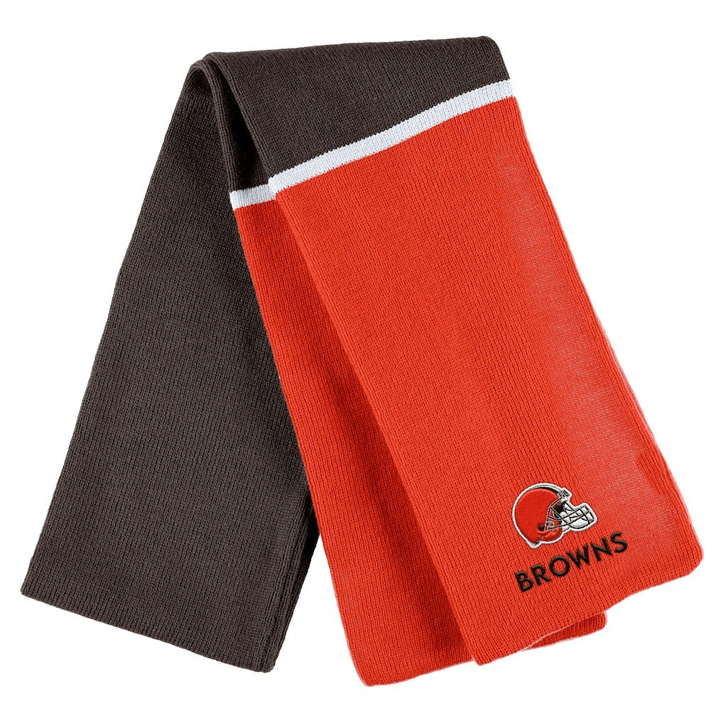 Cleveland Browns  WEAR by Erin Andrews Women's Colorblock Cuffed Knit Hat with Pom and Scarf Set