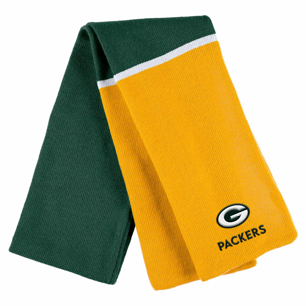 Green Bay Packers  WEAR by Erin Andrews Women's Colorblock Cuffed Knit Hat with Pom and Scarf Set