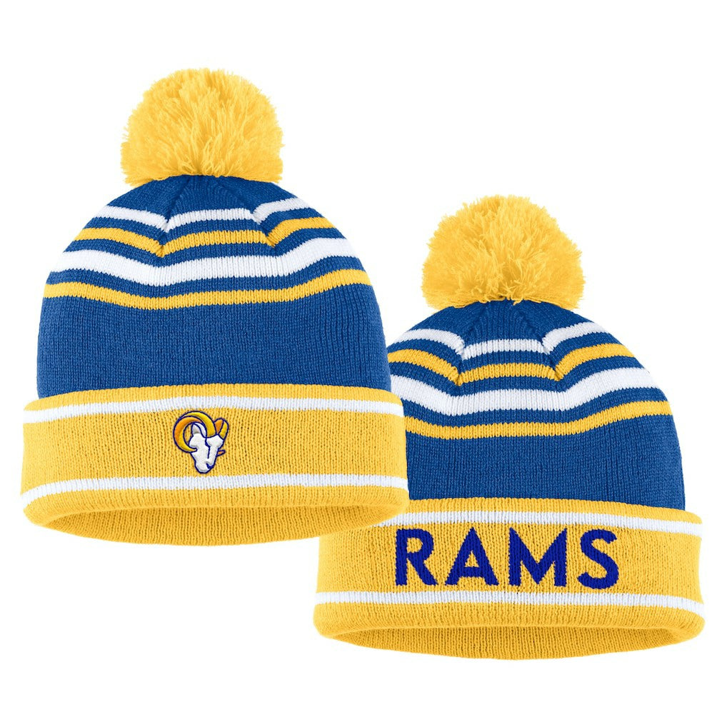 Los Angeles Rams  WEAR by Erin Andrews Women's Colorblock Cuffed Knit Hat with Pom and Scarf Set