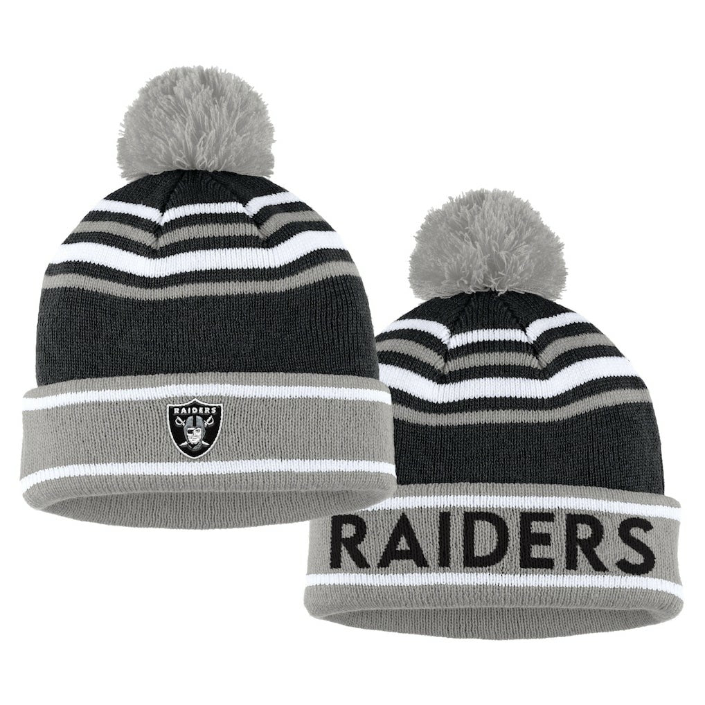 Las Vegas Raiders  WEAR by Erin Andrews Women's Colorblock Cuffed Knit Hat with Pom and Scarf Set