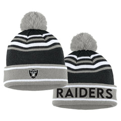 Las Vegas Raiders  WEAR by Erin Andrews Women's Colorblock Cuffed Knit Hat with Pom and Scarf Set