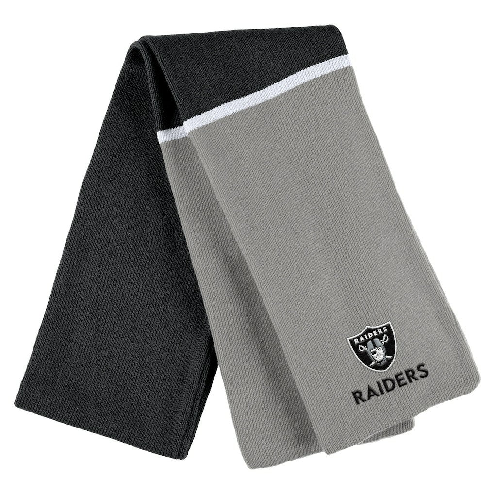 Las Vegas Raiders  WEAR by Erin Andrews Women's Colorblock Cuffed Knit Hat with Pom and Scarf Set