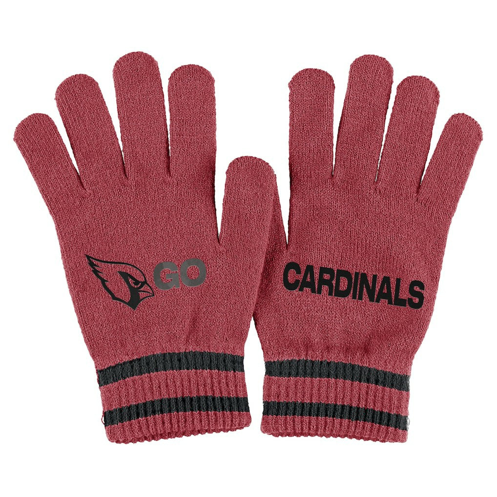 Arizona Cardinals  WEAR by Erin Andrews Women's Double Jacquard Cuffed Knit Hat with Pom and Gloves Set