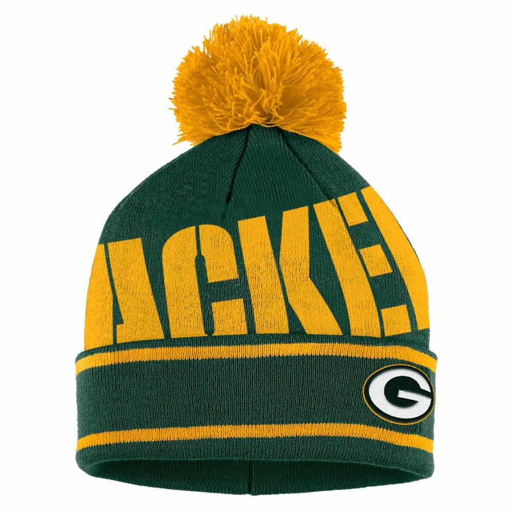 Green Bay Packers  WEAR by Erin Andrews Women's Double Jacquard Cuffed Knit Hat with Pom and Gloves Set