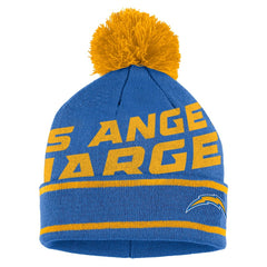 Los Angeles Chargers  WEAR by Erin Andrews Women's Double Jacquard Cuffed Knit Hat with Pom and Gloves Set