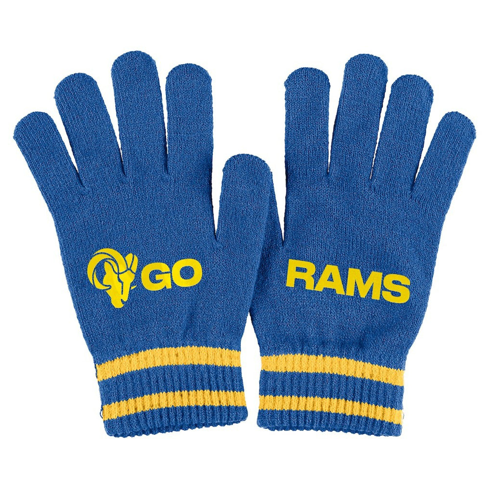 Los Angeles Rams  WEAR by Erin Andrews Women's Double Jacquard Cuffed Knit Hat with Pom and Gloves Set