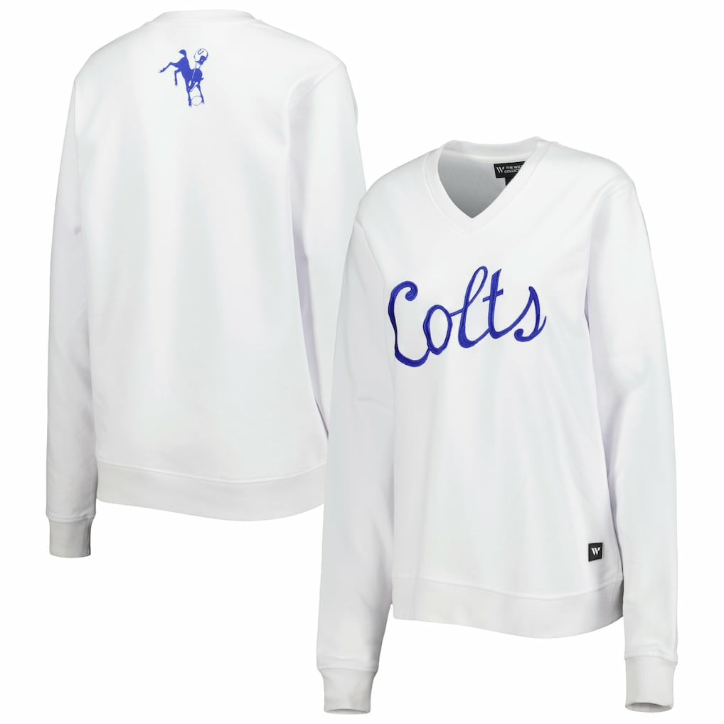 Indianapolis Colts  The Wild Collective Women's Cheer V-Neck Fleece Pullover Sweatshirt
