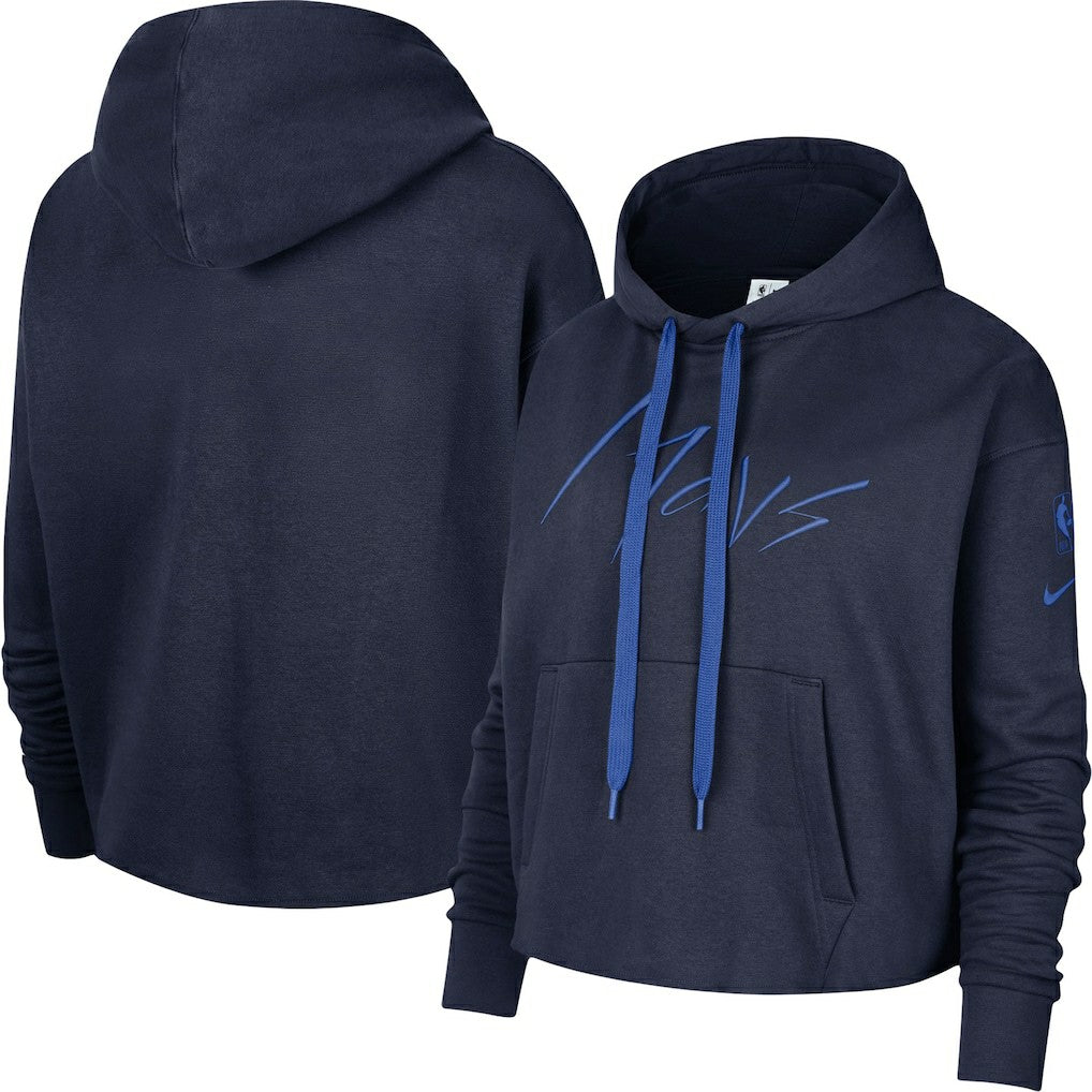 Dallas Mavericks Women's Split Flip Courtside Cropped Pullover Hoodie sale Outlet