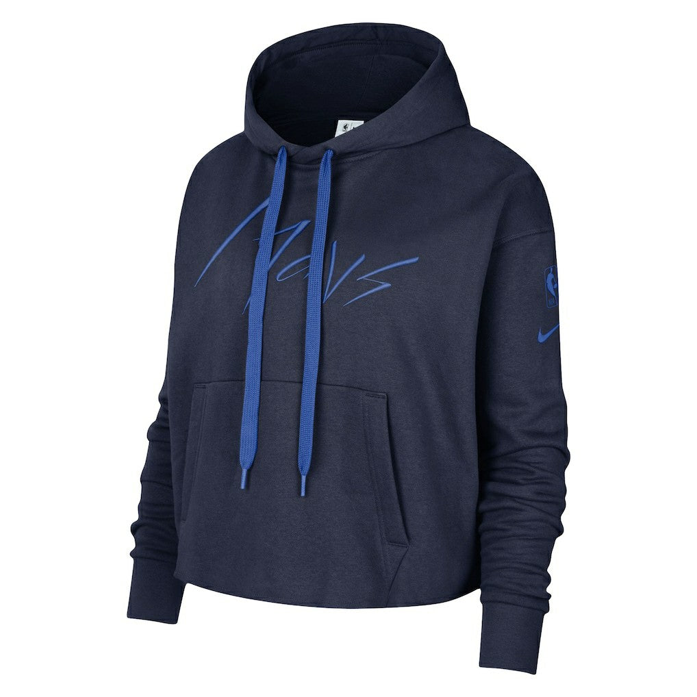 Dallas Mavericks Women's Split Flip Courtside Cropped Pullover Hoodie sale Outlet