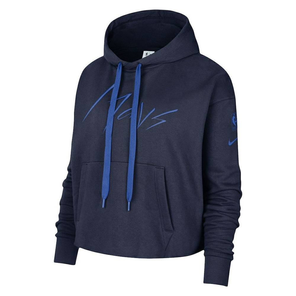 Dallas Mavericks Women's Split Flip Courtside Cropped Pullover Hoodie sale Outlet