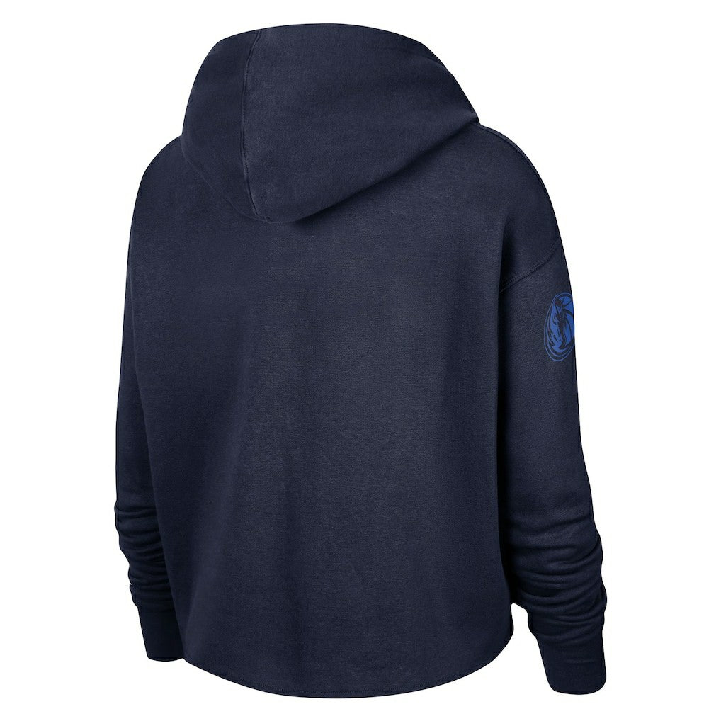 Dallas Mavericks Women's Split Flip Courtside Cropped Pullover Hoodie sale Outlet