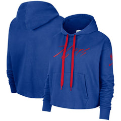 Philadelphia 76ers Women's Split Flip Courtside Cropped Pullover Hoodie Discount