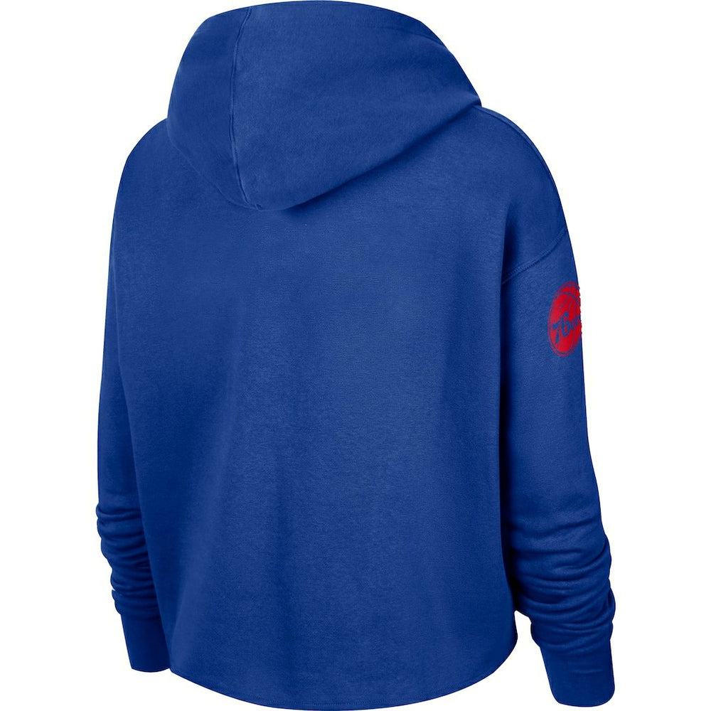 Philadelphia 76ers Women's Split Flip Courtside Cropped Pullover Hoodie Discount