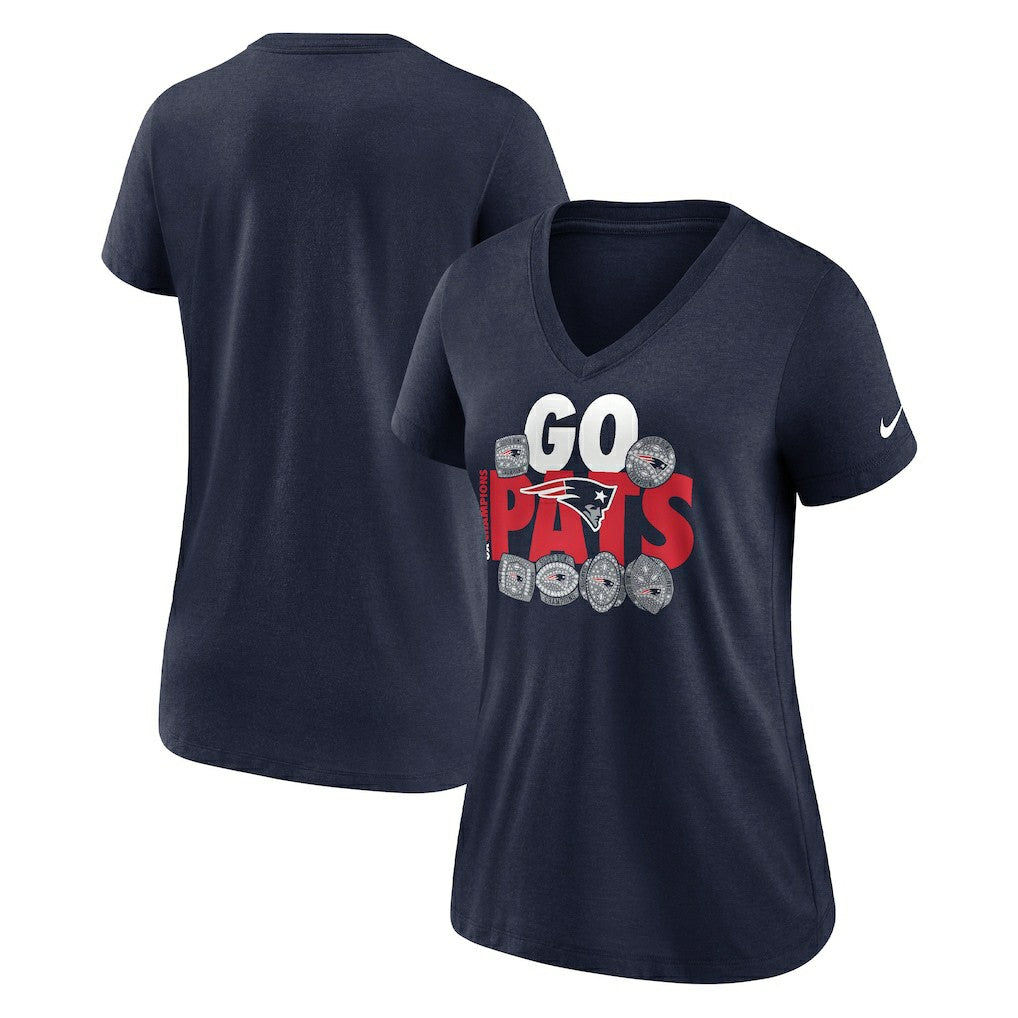 New England Patriots Nike Women's Hometown Collection Tri-Blend V-Neck T-Shirt