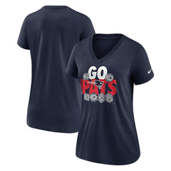 New England Patriots Nike Women's Hometown Collection Tri-Blend V-Neck T-Shirt