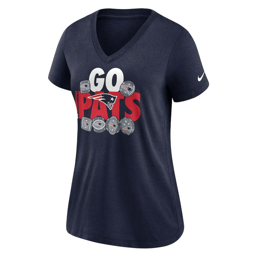 New England Patriots Nike Women's Hometown Collection Tri-Blend V-Neck T-Shirt