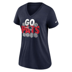 New England Patriots Nike Women's Hometown Collection Tri-Blend V-Neck T-Shirt