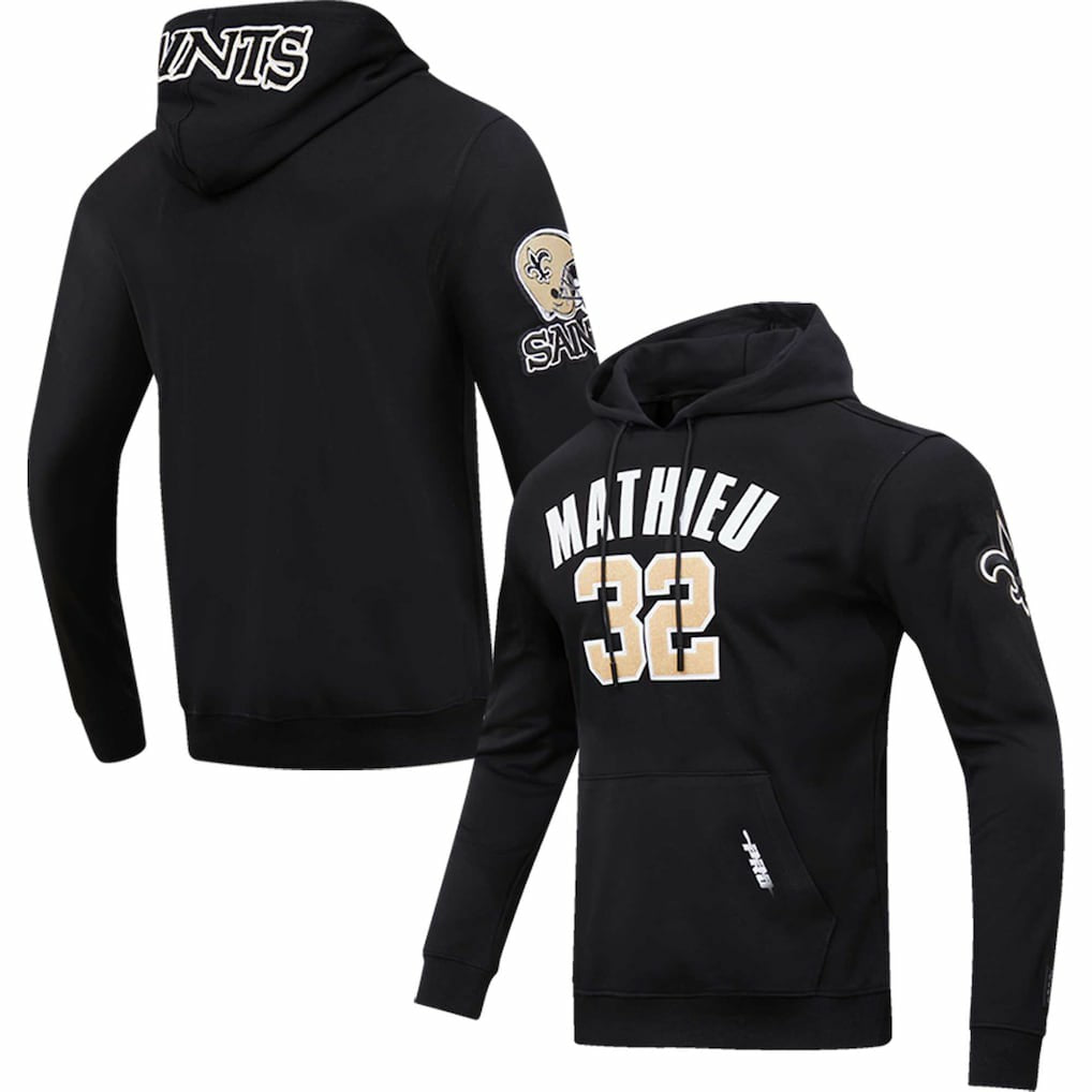 New Orleans Saints  Tyrann Mathieu  Pro Standard Player Name & Number Pullover Hoodie