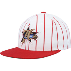 Philadelphia 76ers Hardwood Classics Pinstripe Snapback Hat On Sale