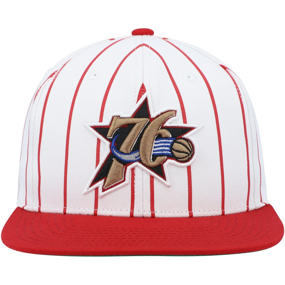 Philadelphia 76ers Hardwood Classics Pinstripe Snapback Hat On Sale