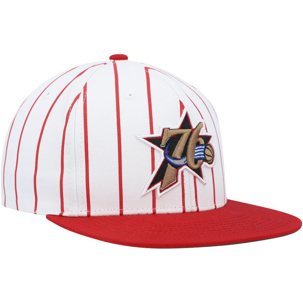 Philadelphia 76ers Hardwood Classics Pinstripe Snapback Hat On Sale
