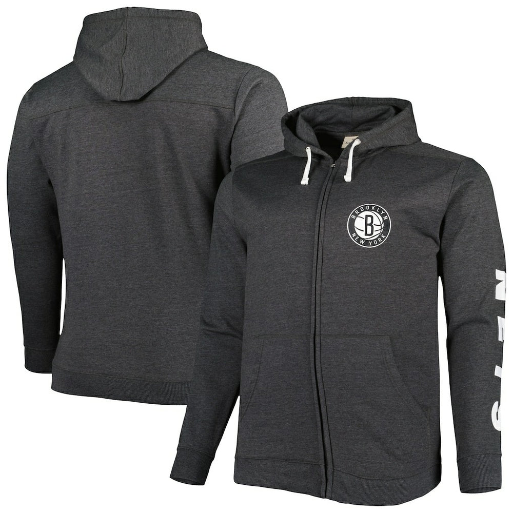 Brooklyn Nets Big & Tall Down and Distance Full-Zip Hoodie Discount