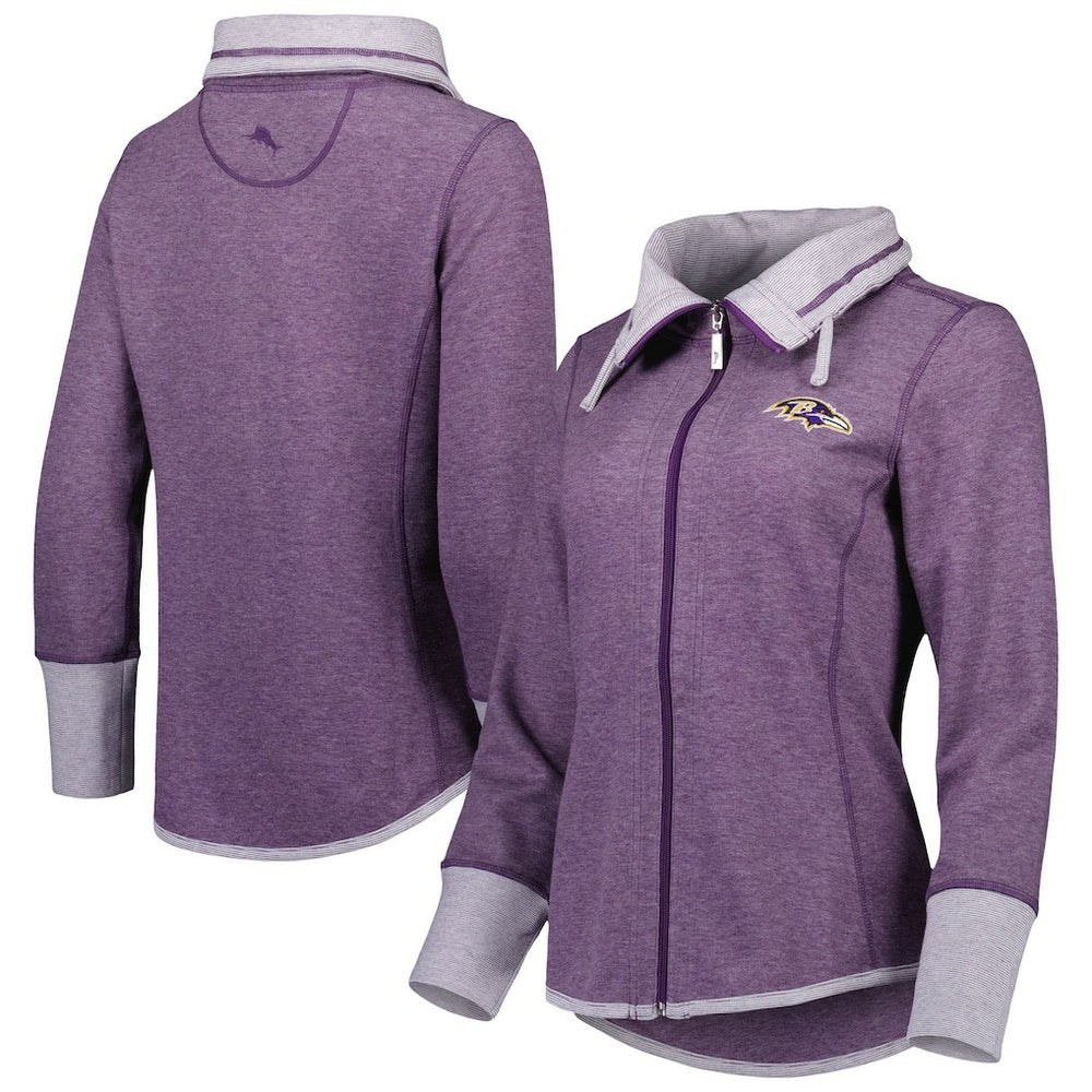 Baltimore Ravens Tommy Bahama Women's Sport Sun Fade Full-Zip Sweatshirt