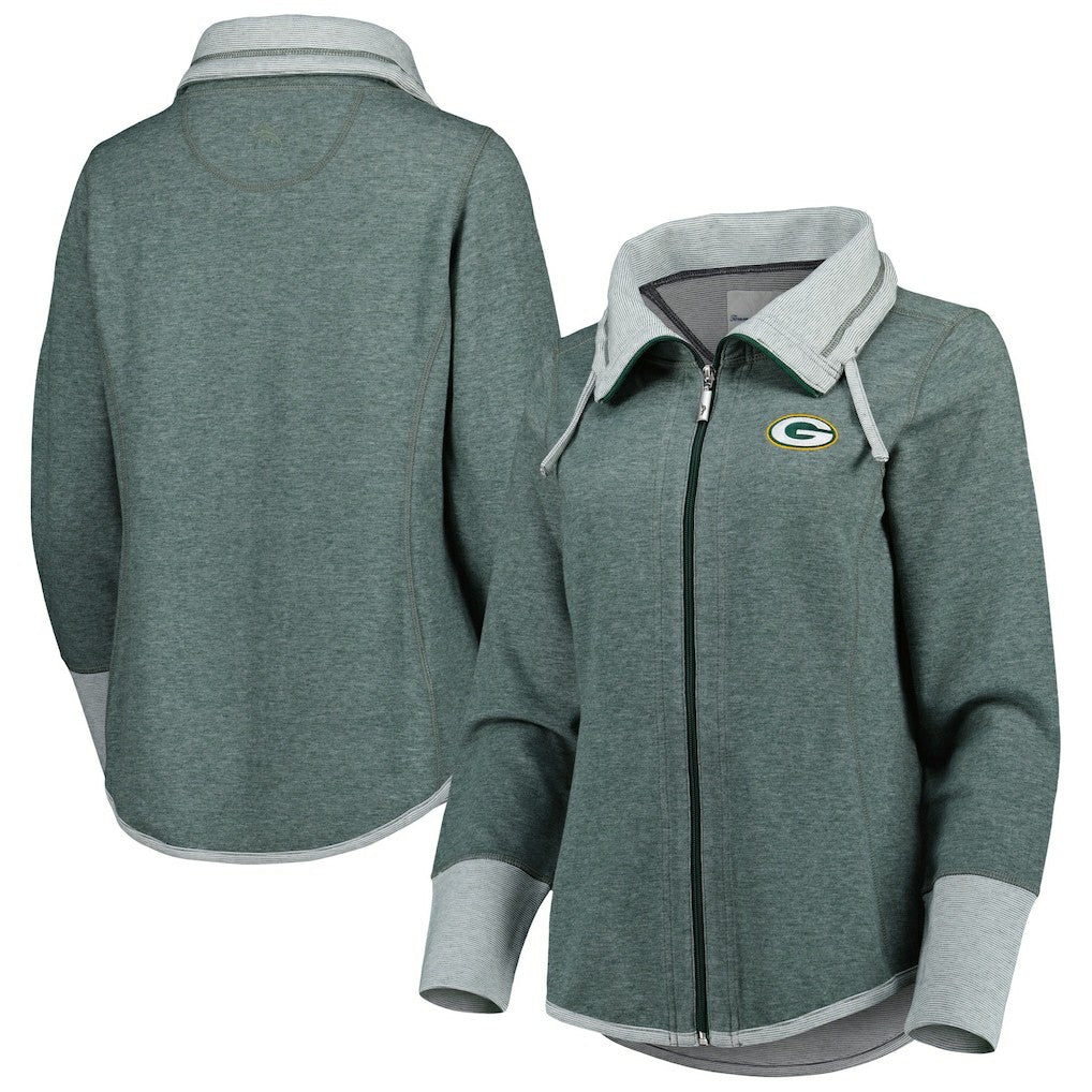 Green Bay Packers Tommy Bahama Women's Sport Sun Fade Full-Zip Sweatshirt