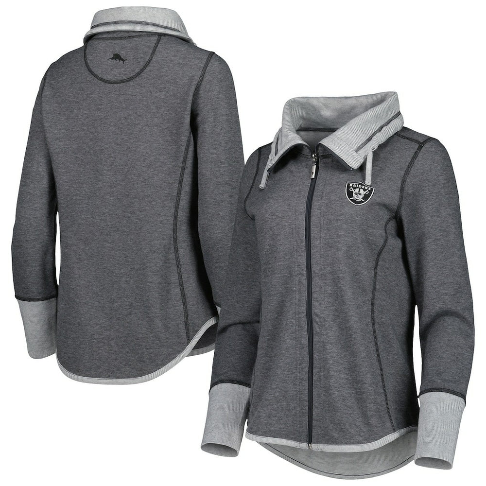 Las Vegas Raiders Tommy Bahama Women's Sport Sun Fade Full-Zip Sweatshirt