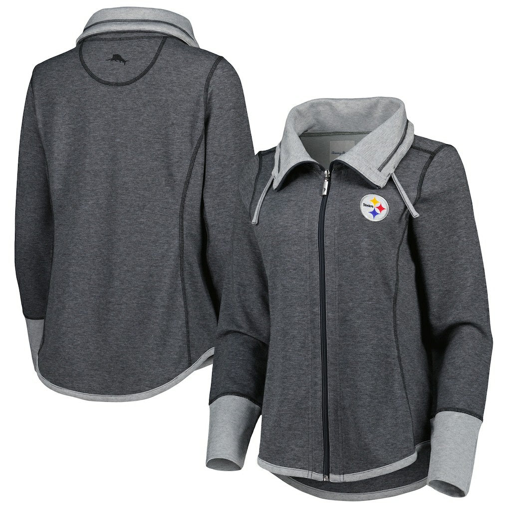 Pittsburgh Steelers Tommy Bahama Women's Sport Sun Fade Full-Zip Sweatshirt